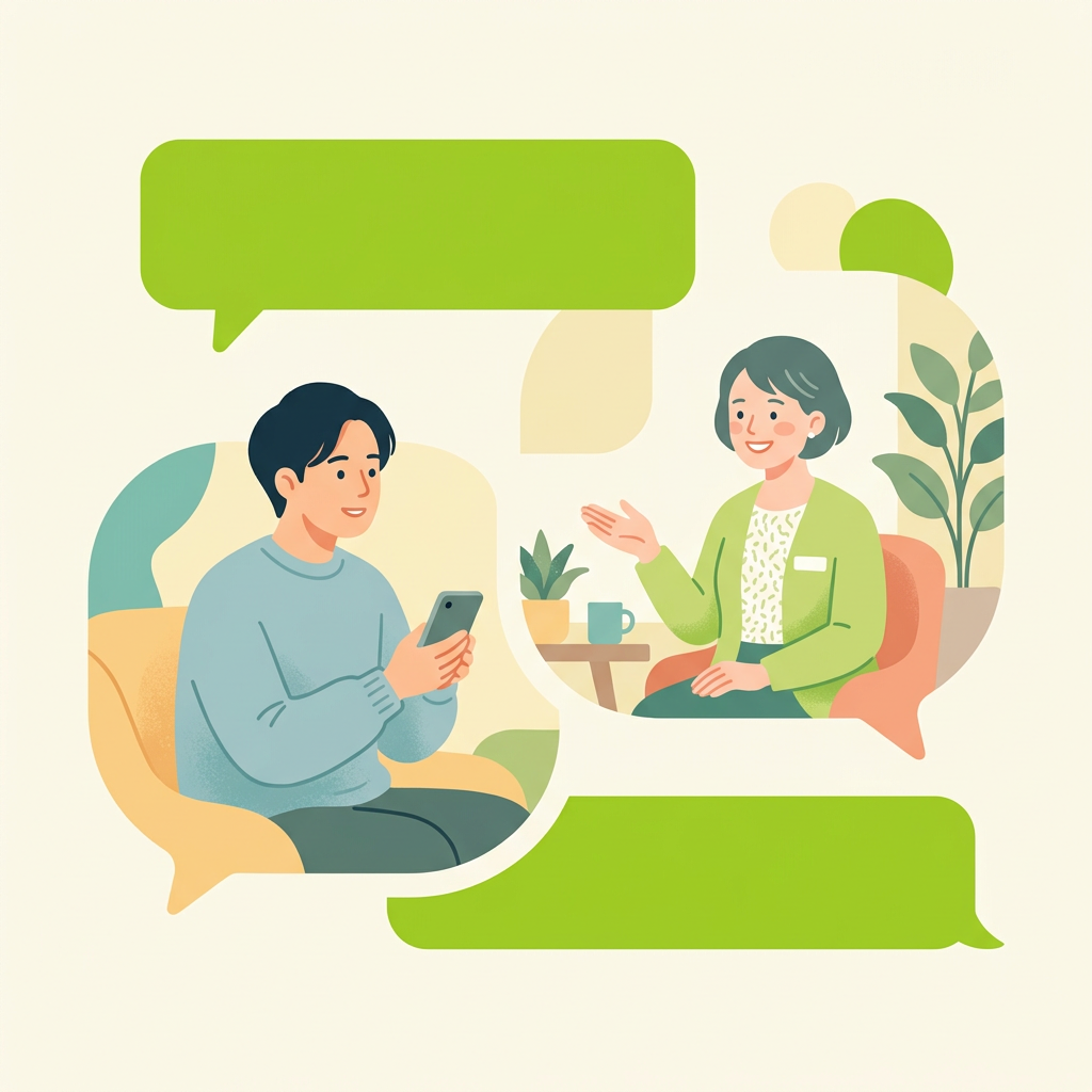 LINEで健康相談ができる様子