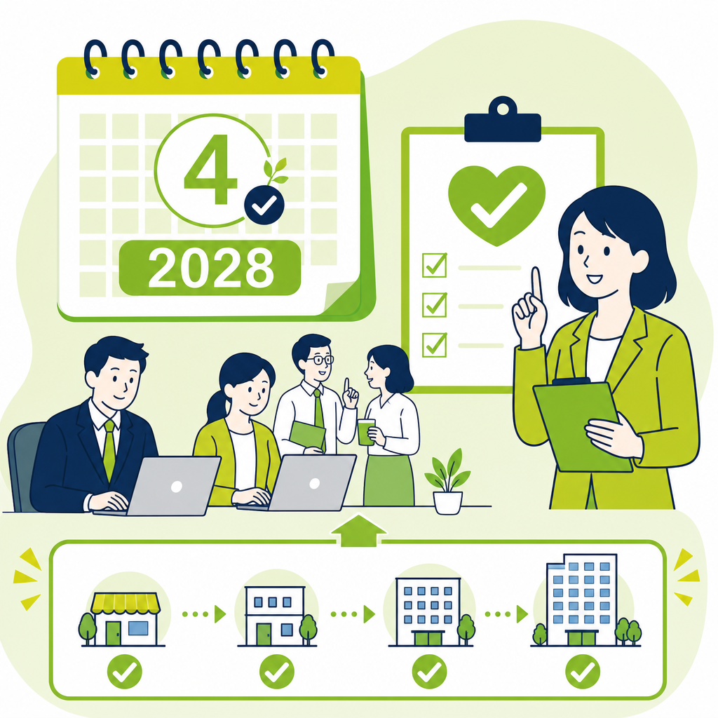 2028年4月全事業場義務化のイラスト