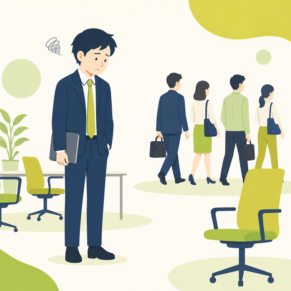 施策に参加する社員が少ない様子のイラスト